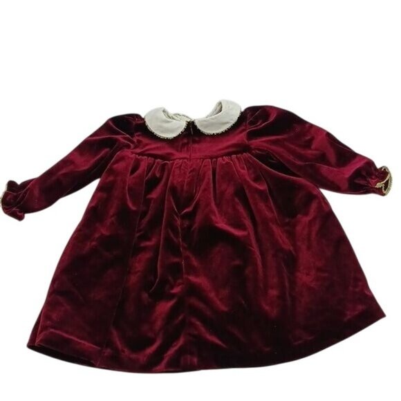 Good Lad Girls 24M Vintage Dress Red Velvet Holiday Christmas Party Outfit - Picture 5 of 6